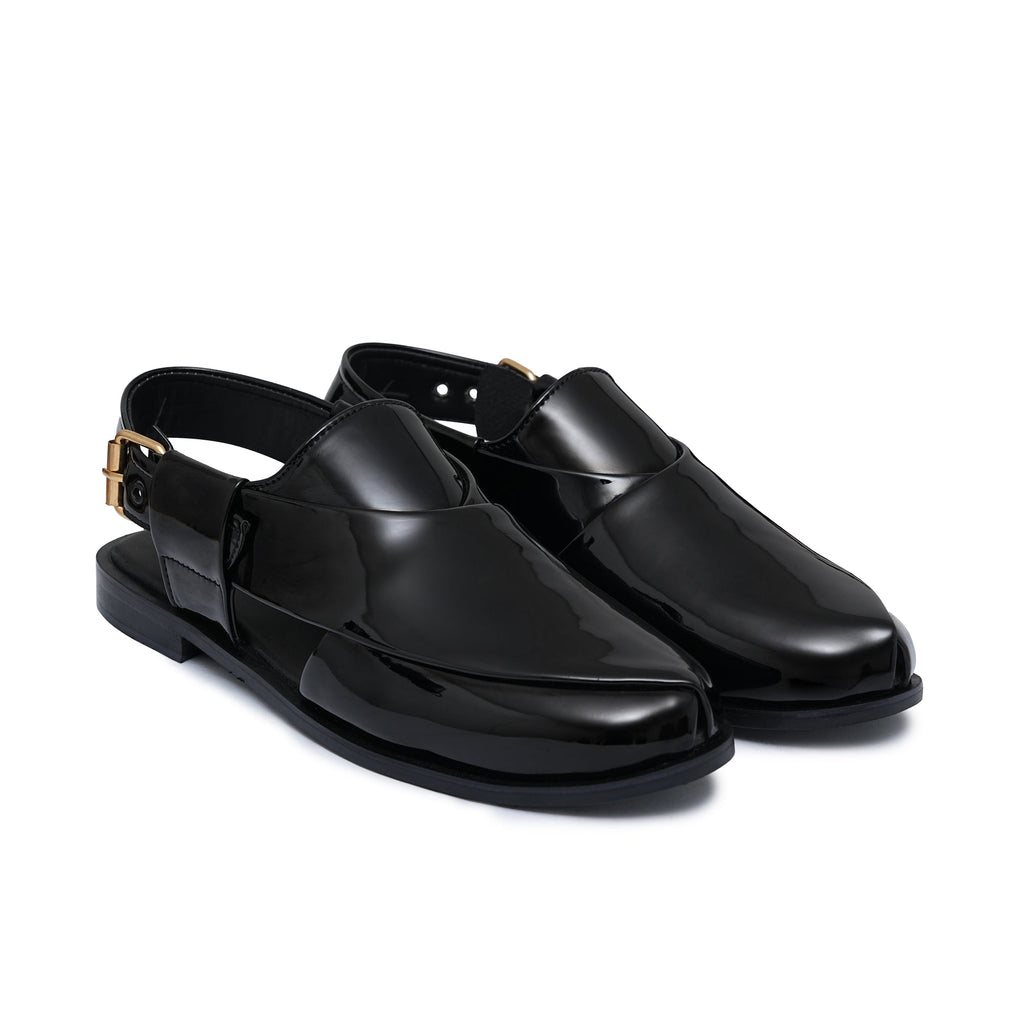 Black Patten Peshawari Chappal DZ01