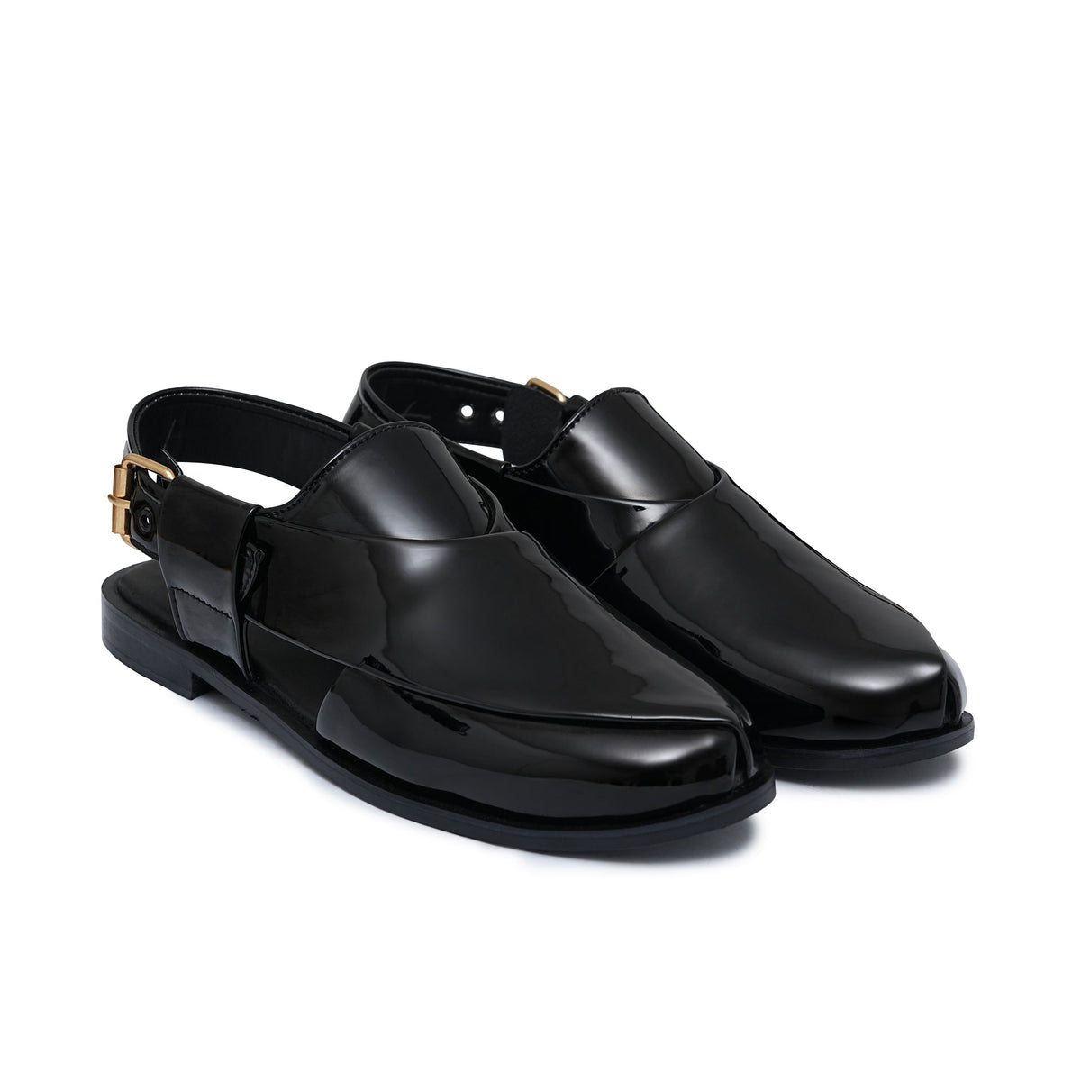 Black Patten Peshawari Chappal DZ01