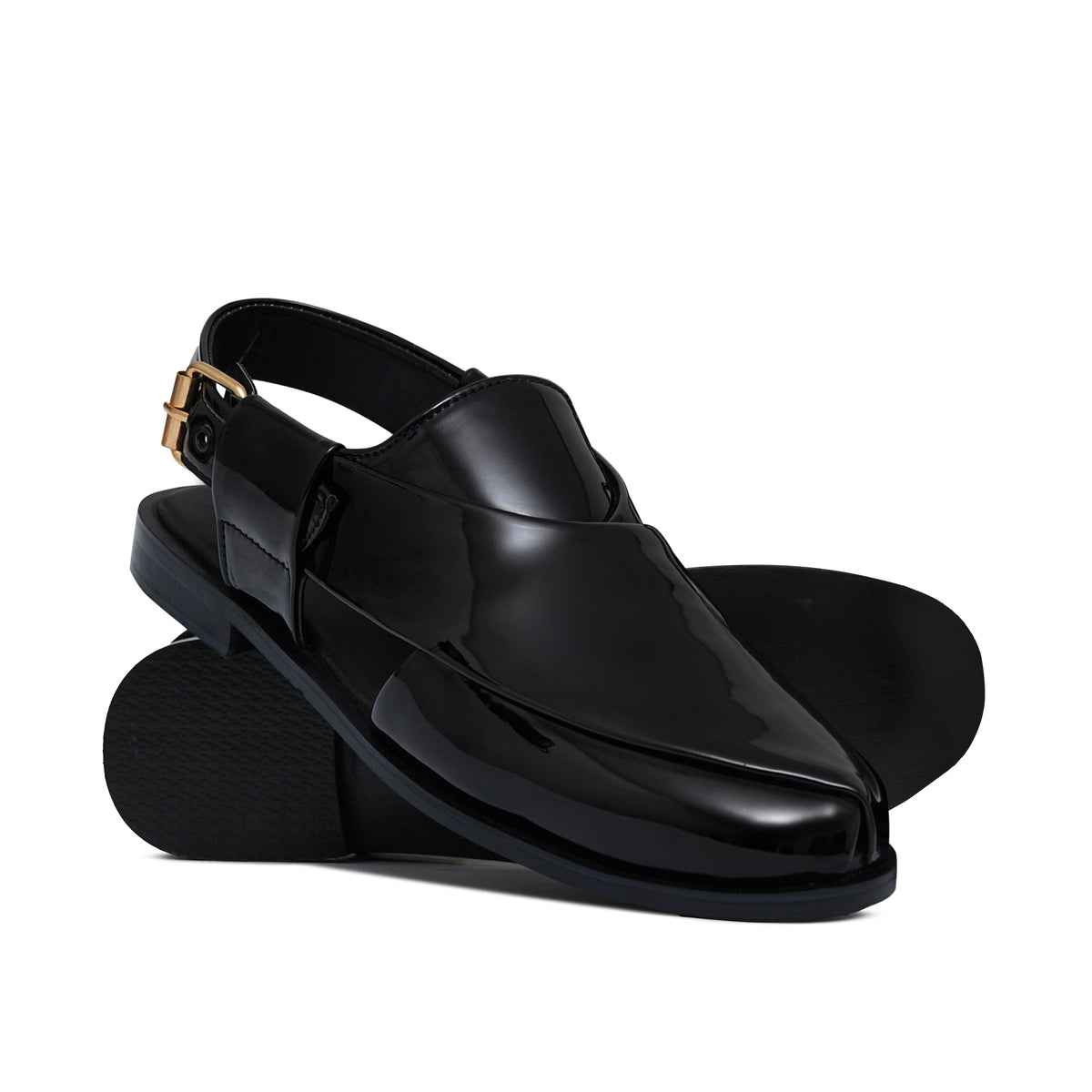 Black Patten Peshawari Chappal DZ01