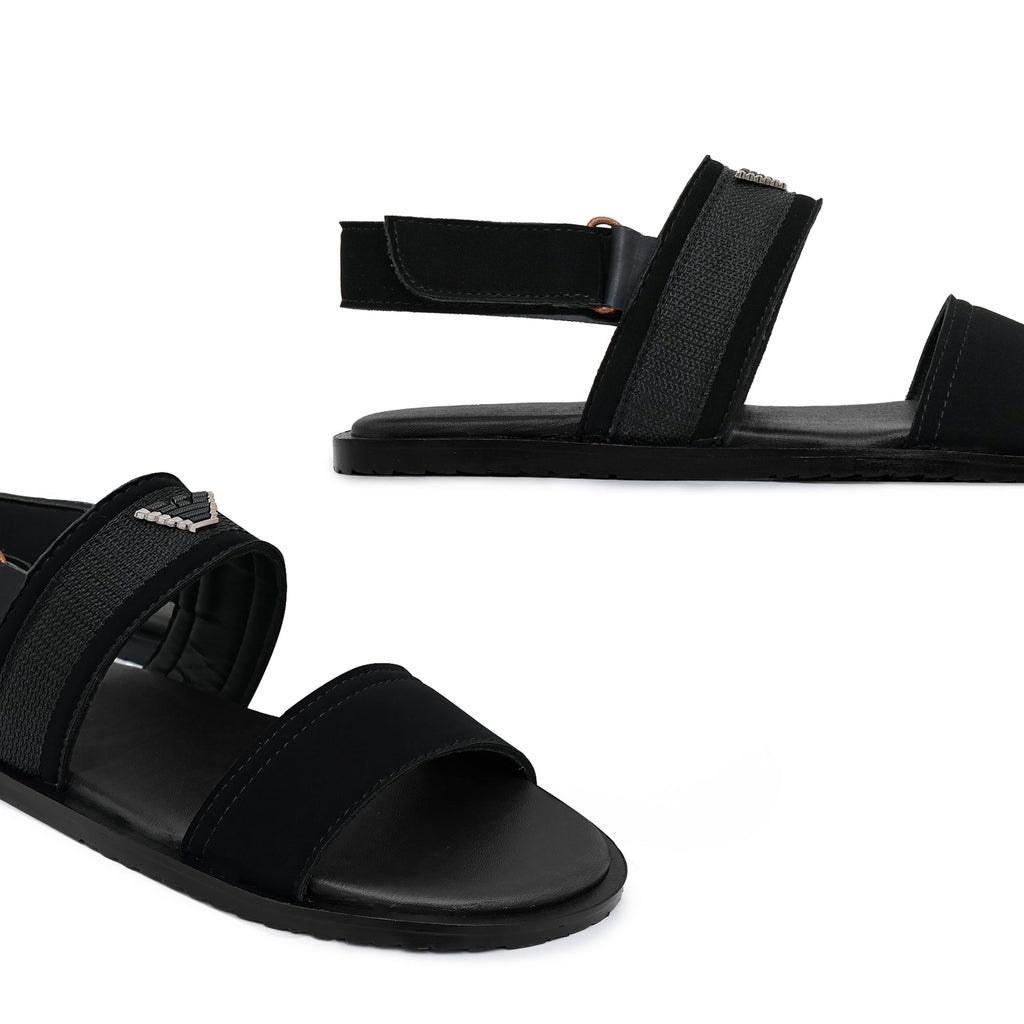 Black suede Belt Sendal DZ56