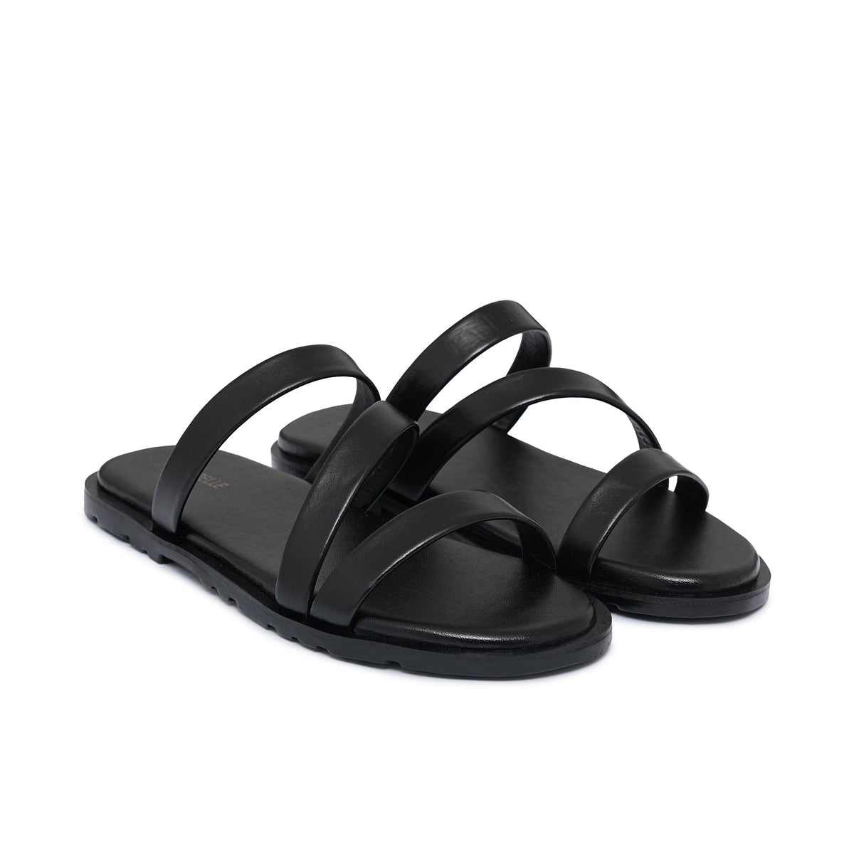 Black Leather Slipper SA140