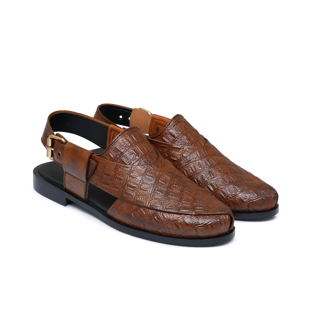 Brown Croc Peshawari Chappal DZ63