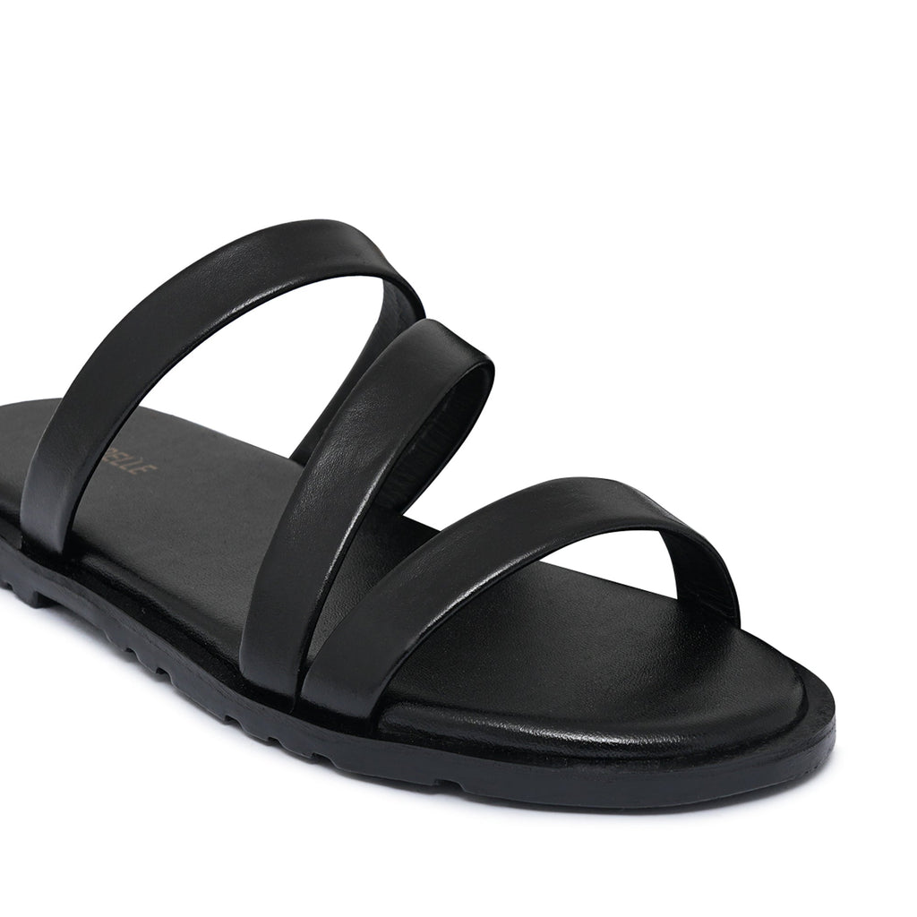 Black Leather Slipper SA140