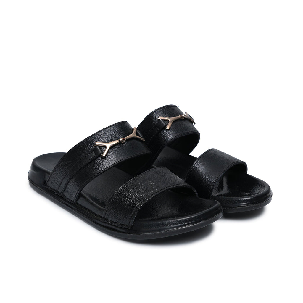 Black Leather Slipper GT19