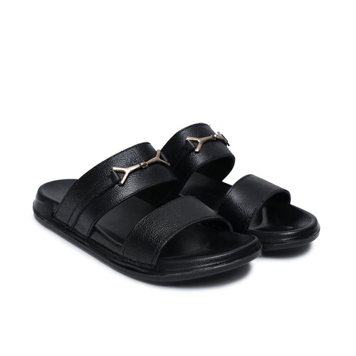 Black Leather Slipper GT19