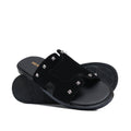 Black Suede Studded Slipper SZ04