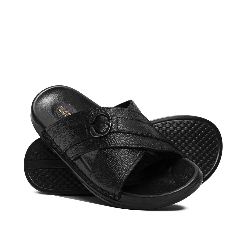 Black Leather Slipper GT26