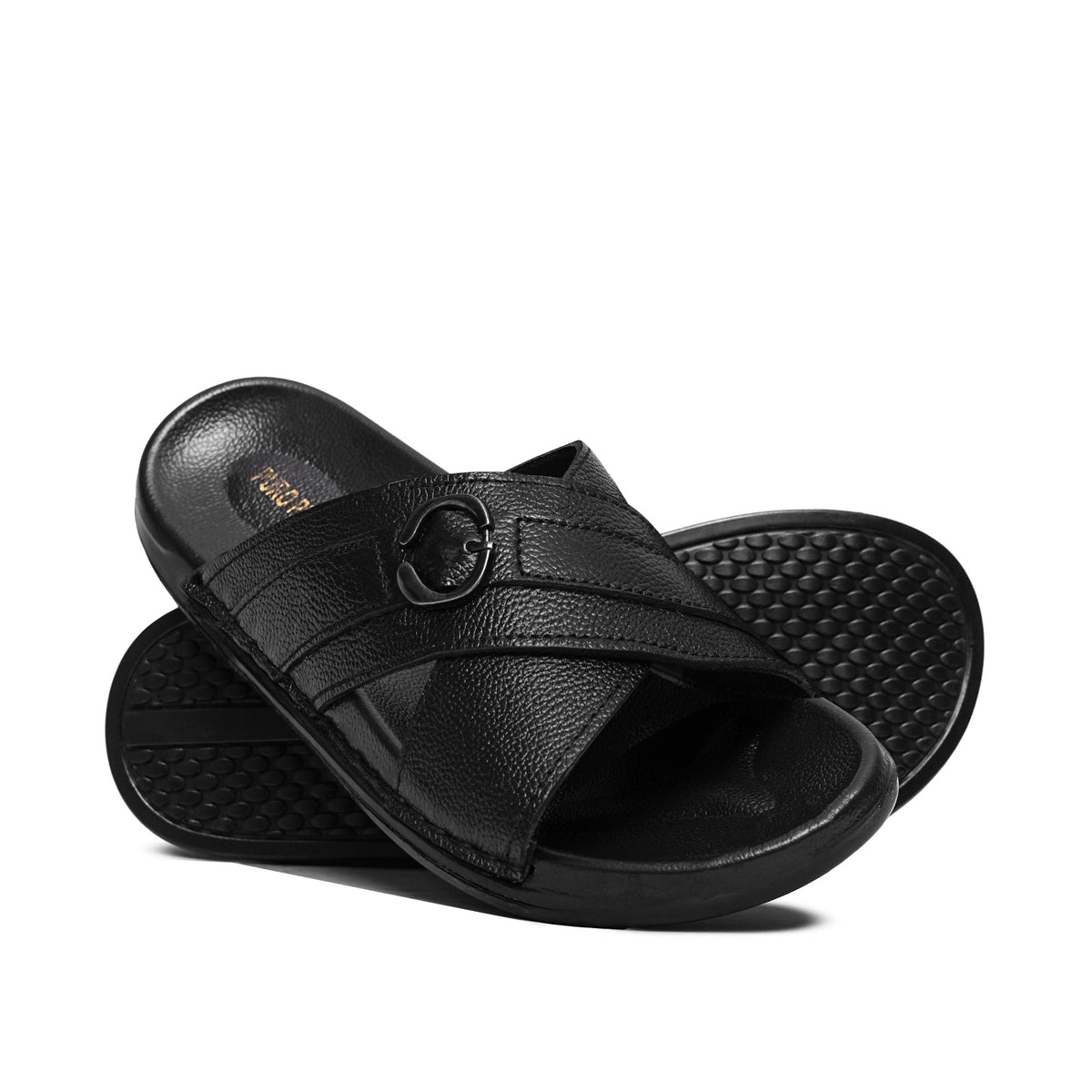 Black Leather Slipper GT26