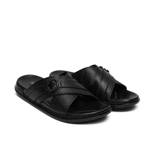 Black Leather Slipper GT26