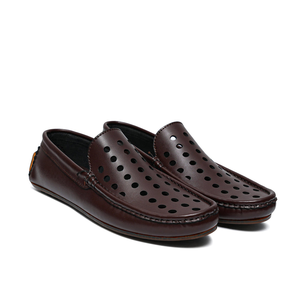 Brown Perforated Loafer LS21
