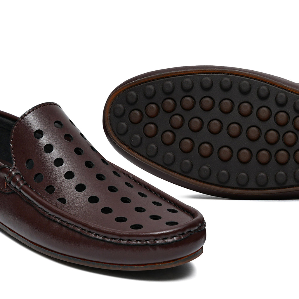 Brown Perforated Loafer LS21