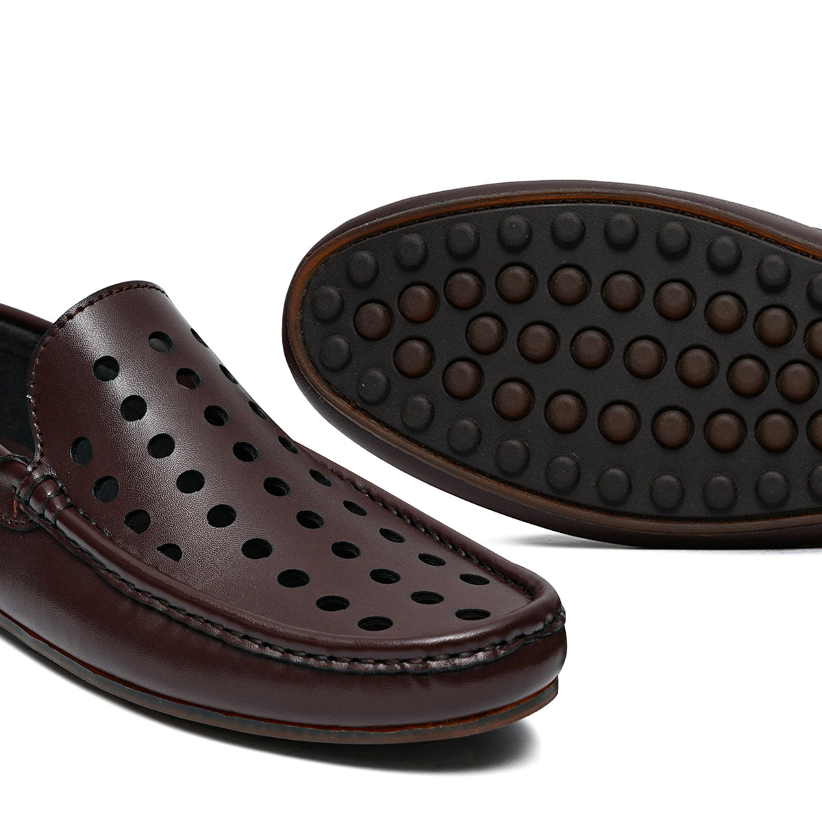 Brown Perforated Loafer LS21