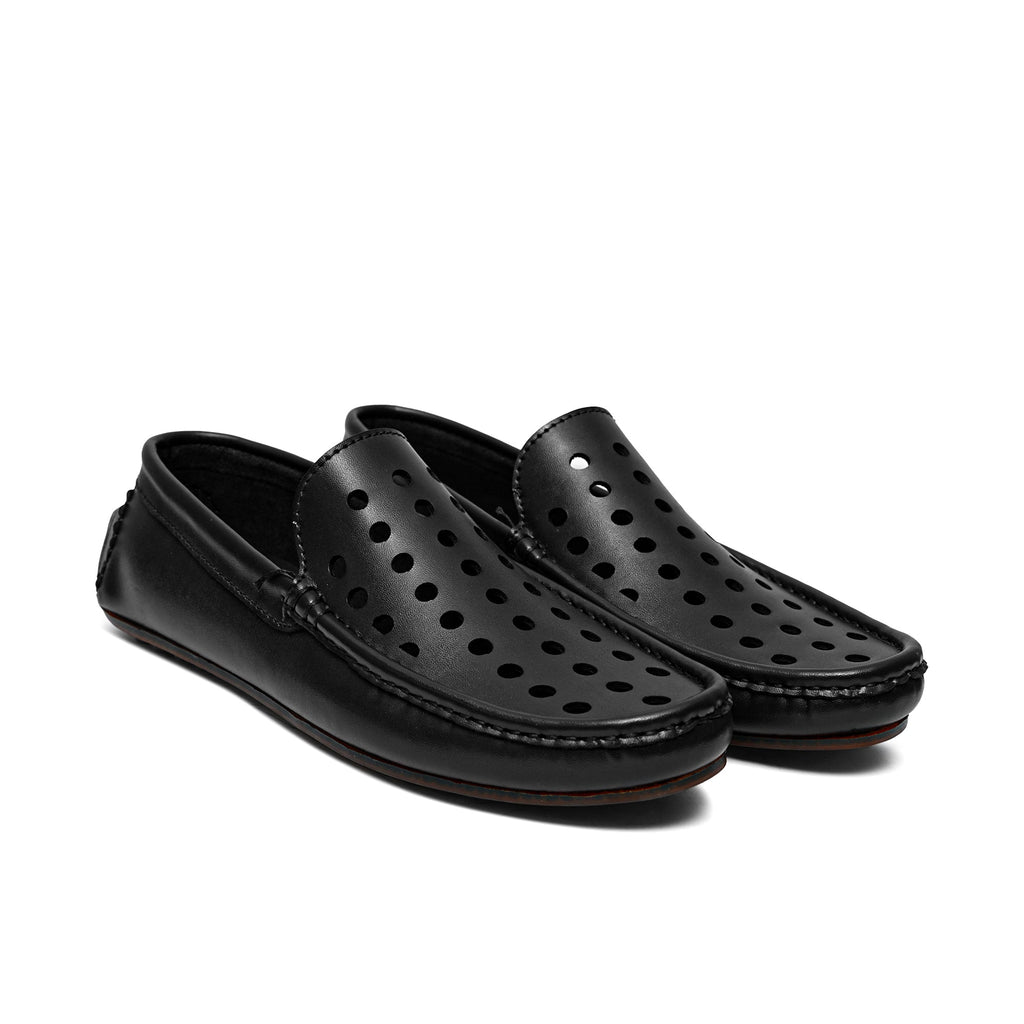 Black Perforated Loafer LS20