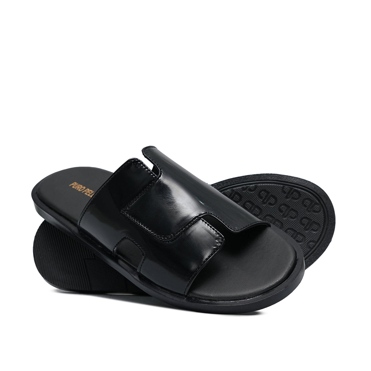 Black Patten Slipper SZ09