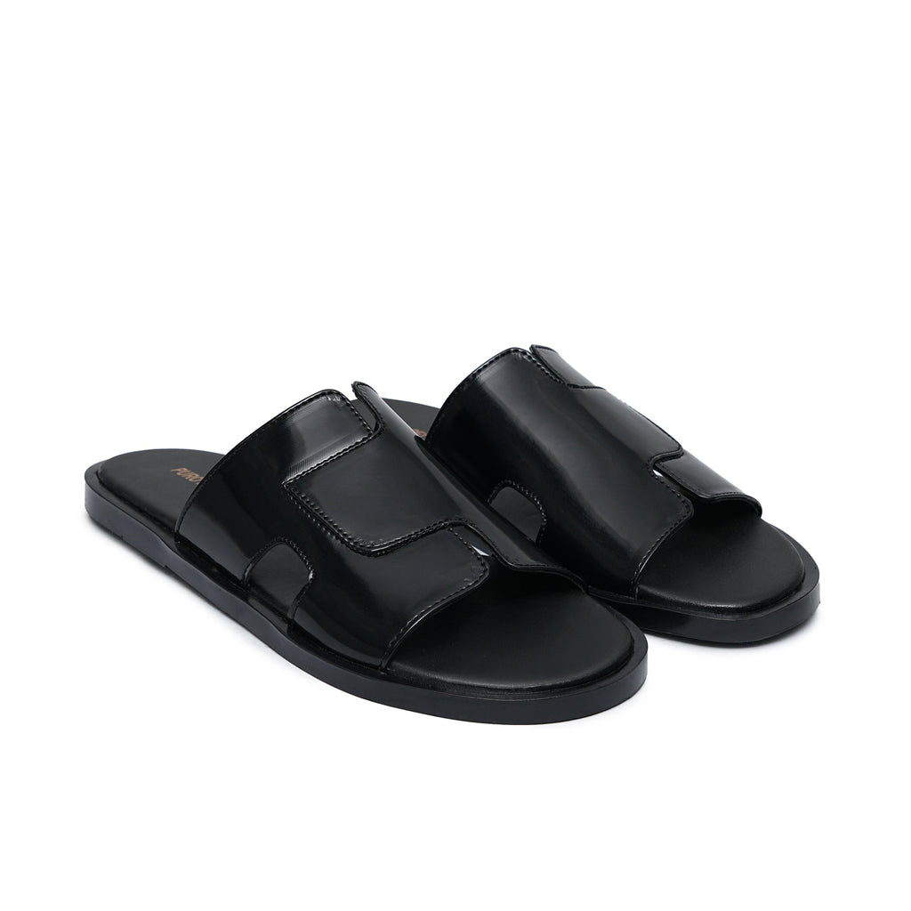 Black Patten Slipper SZ09