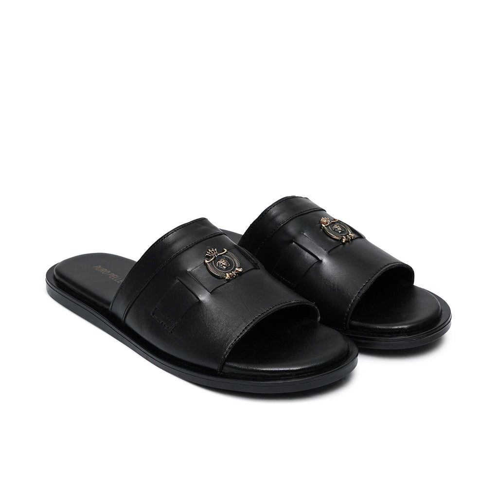 Black Leather Slipper GT33