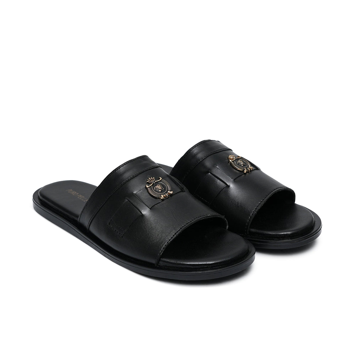 Black Leather Slipper GT33