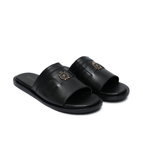 Black Leather Slipper GT33