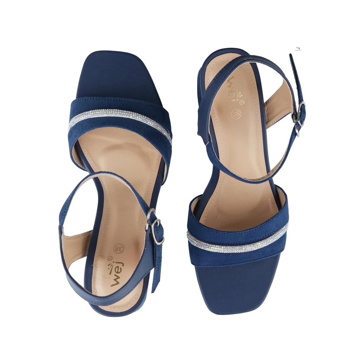 Blue Stylish Ankle Strap Heels wh17