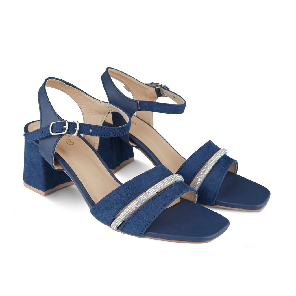 Blue Stylish Ankle Strap Heels wh17
