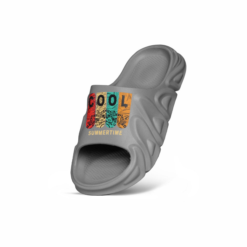 Light Grey Artful Slide Slipper xm04