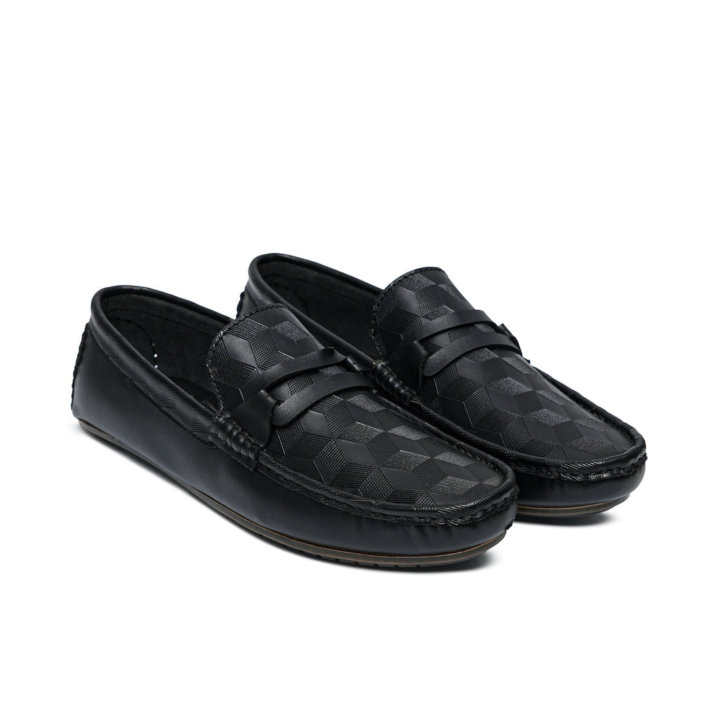 Black Textured Loafer LS07