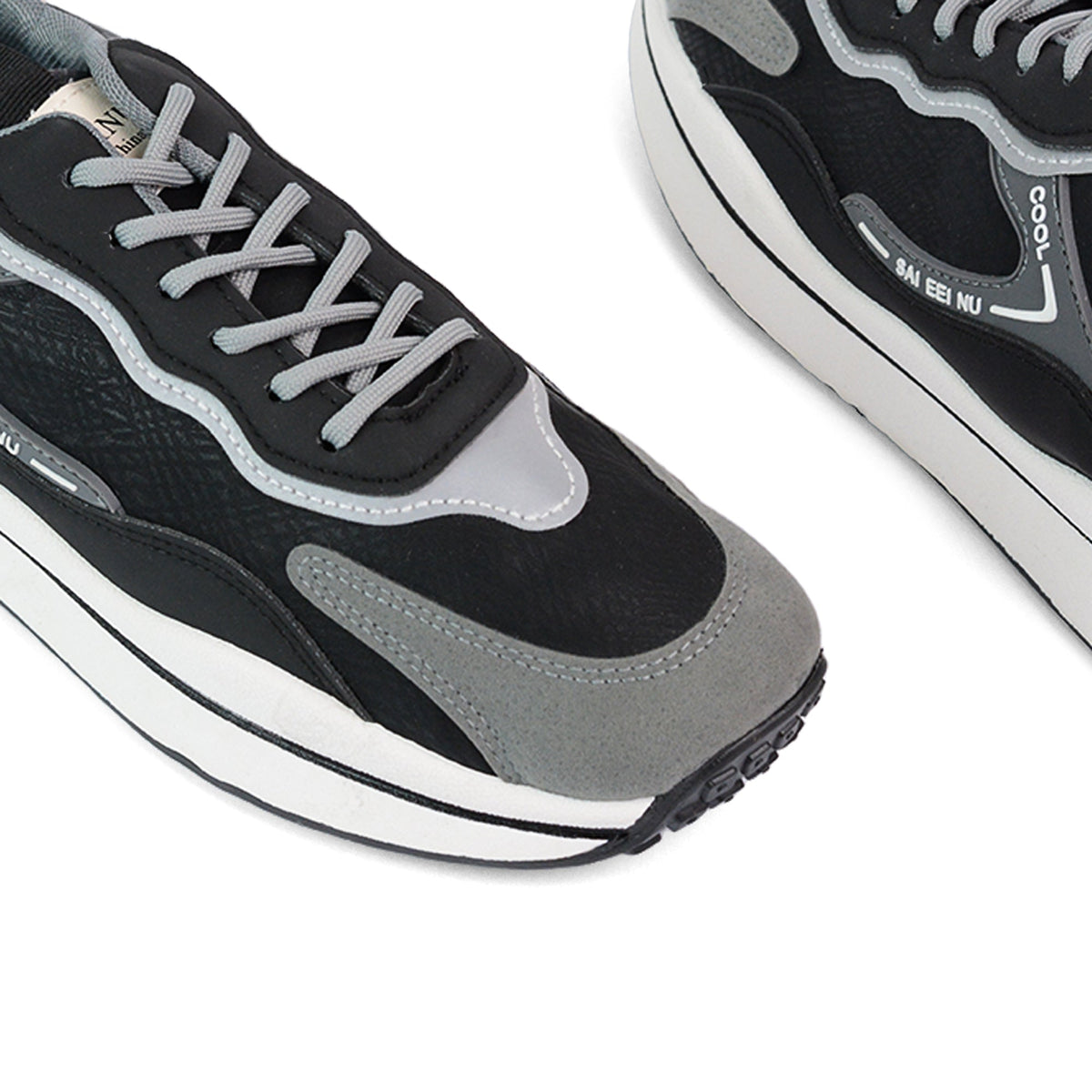 Men Premium Black & Grey Sneaker NSK-0049