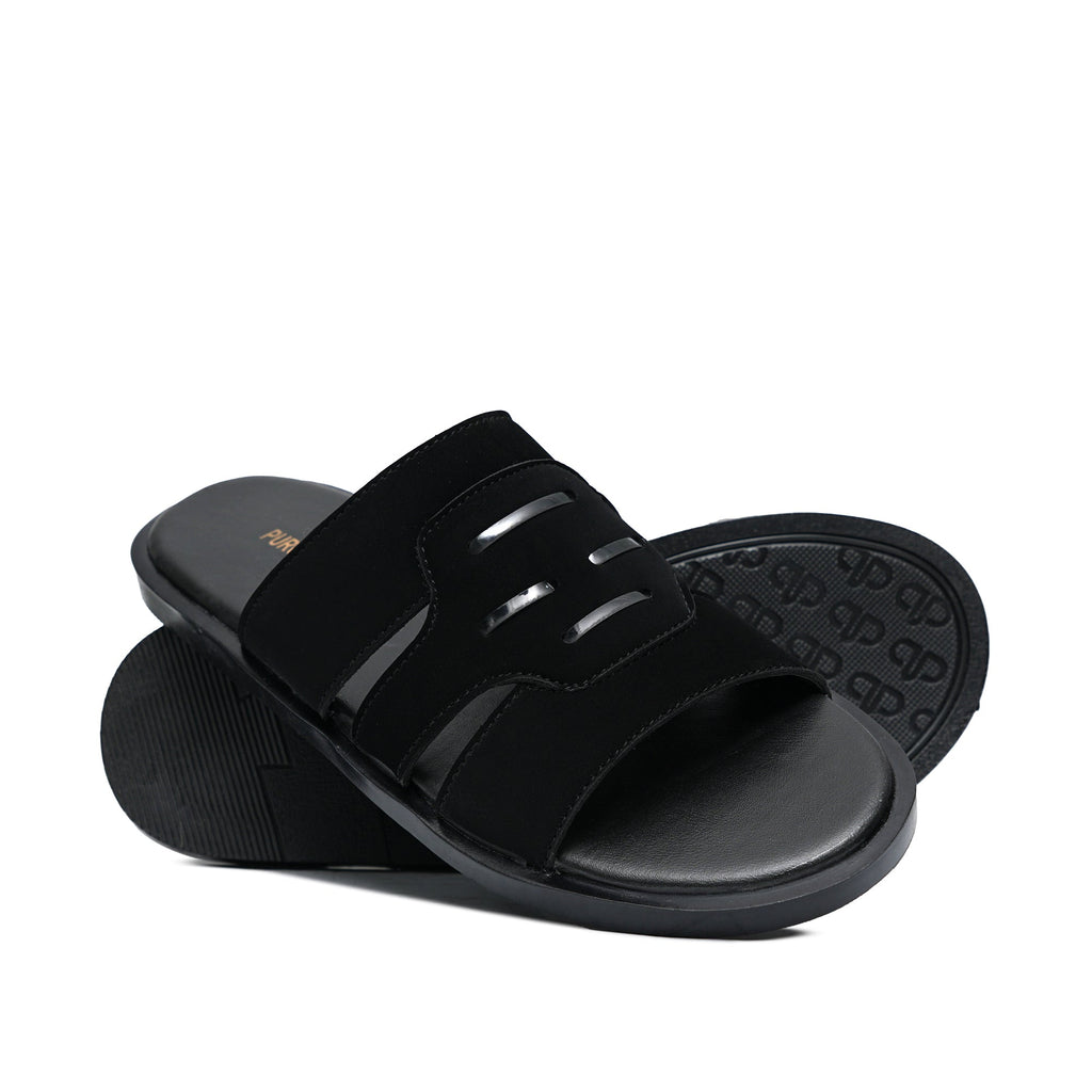 Black Suede Slipper SZ06
