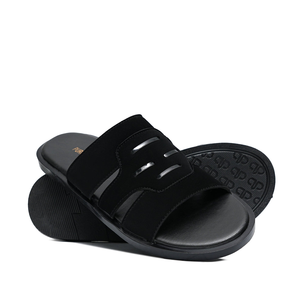 Black Suede Slipper SZ06
