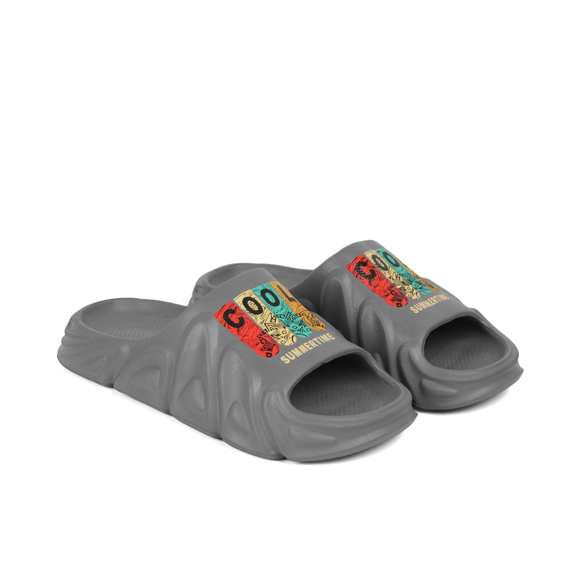 Light Grey Artful Slide Slipper xm04
