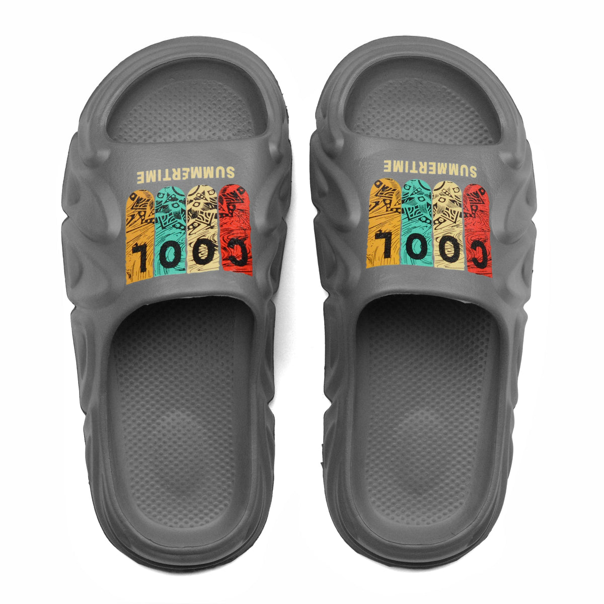 Light Grey Artful Slide Slipper xm04