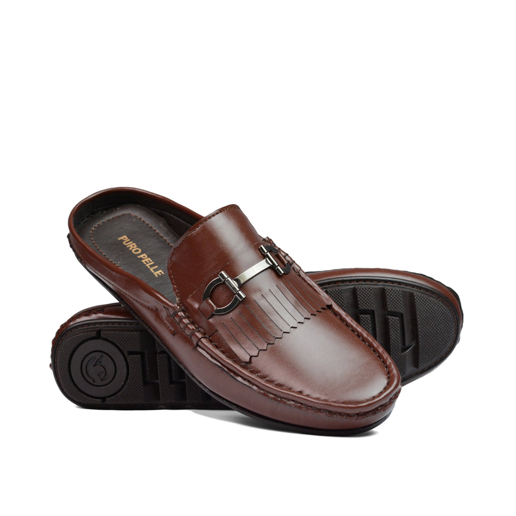 Brown Frill Mule MA09