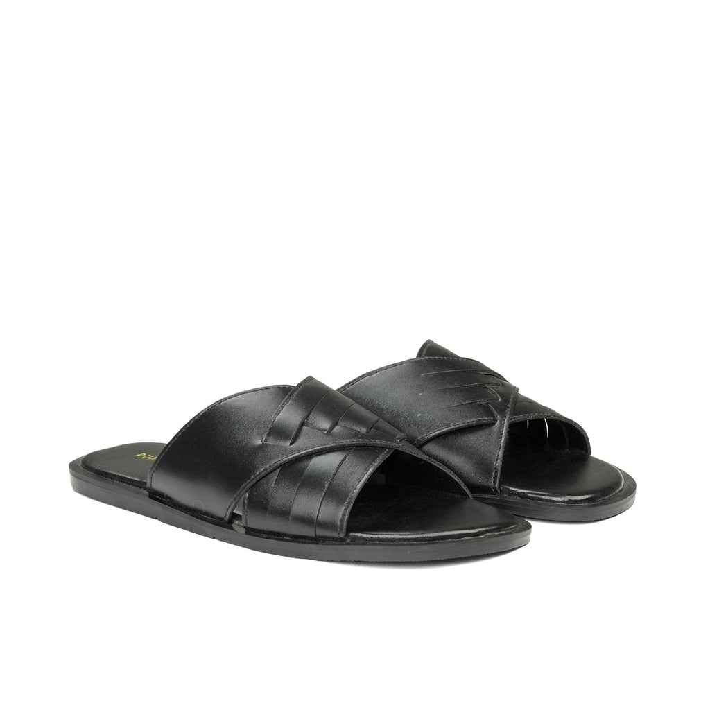 Black Cross Casual Slipper SA23