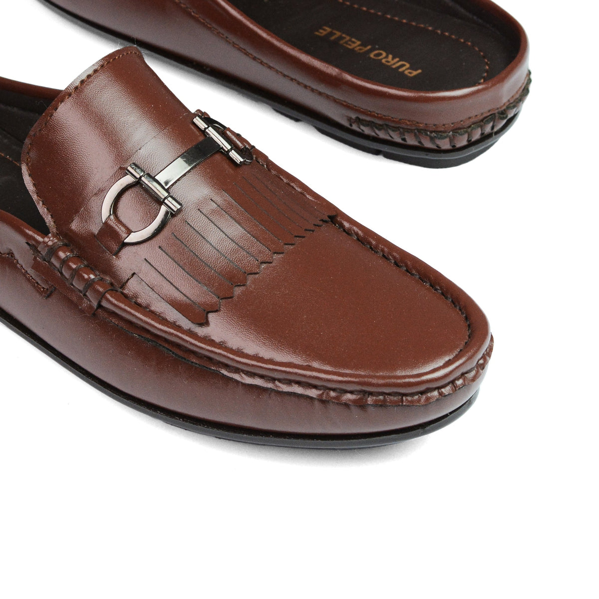 Brown Frill Mule MA09