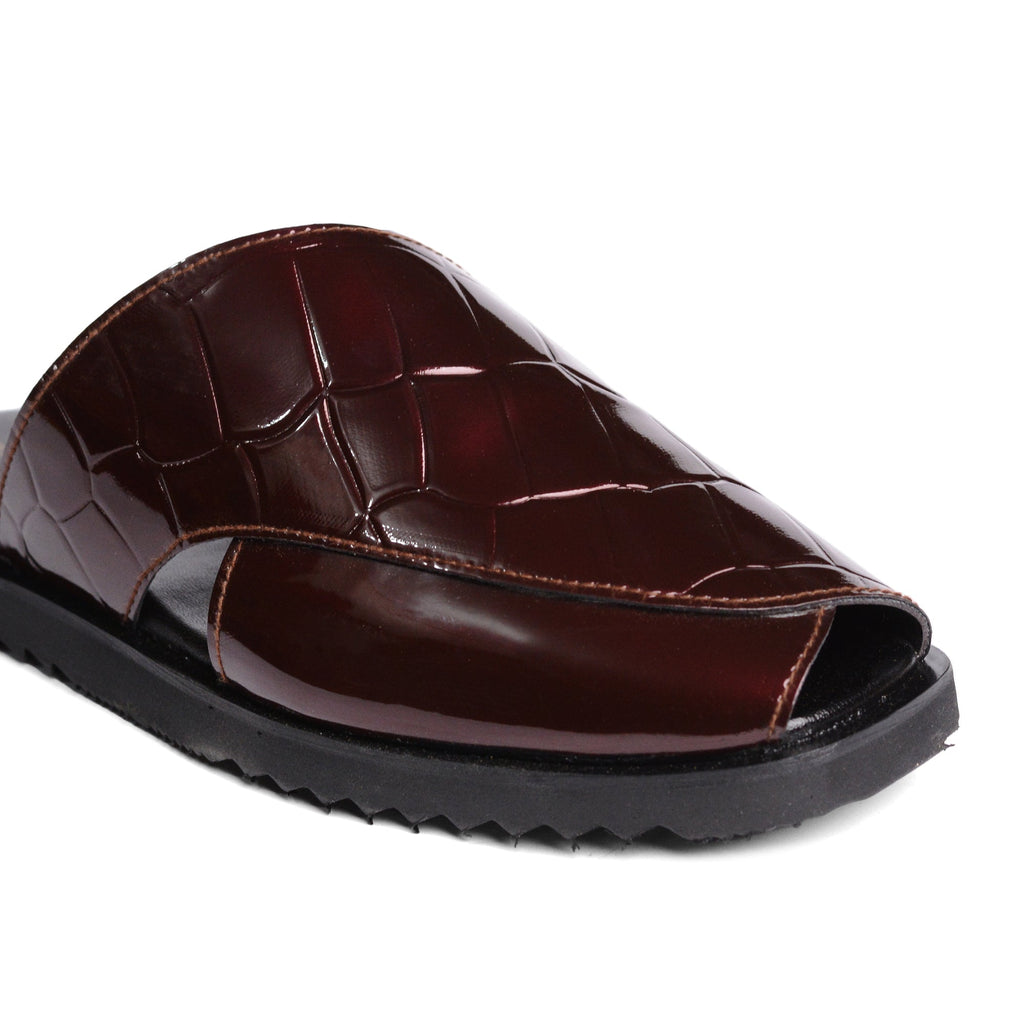 Maroon Patent Peshawari Mule SA04