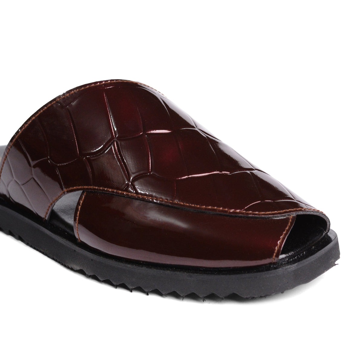 Maroon Patent Peshawari Mule SA04