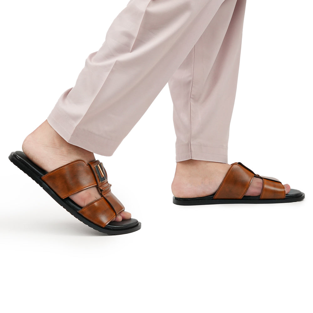 Brown Buckle Slipper SA44