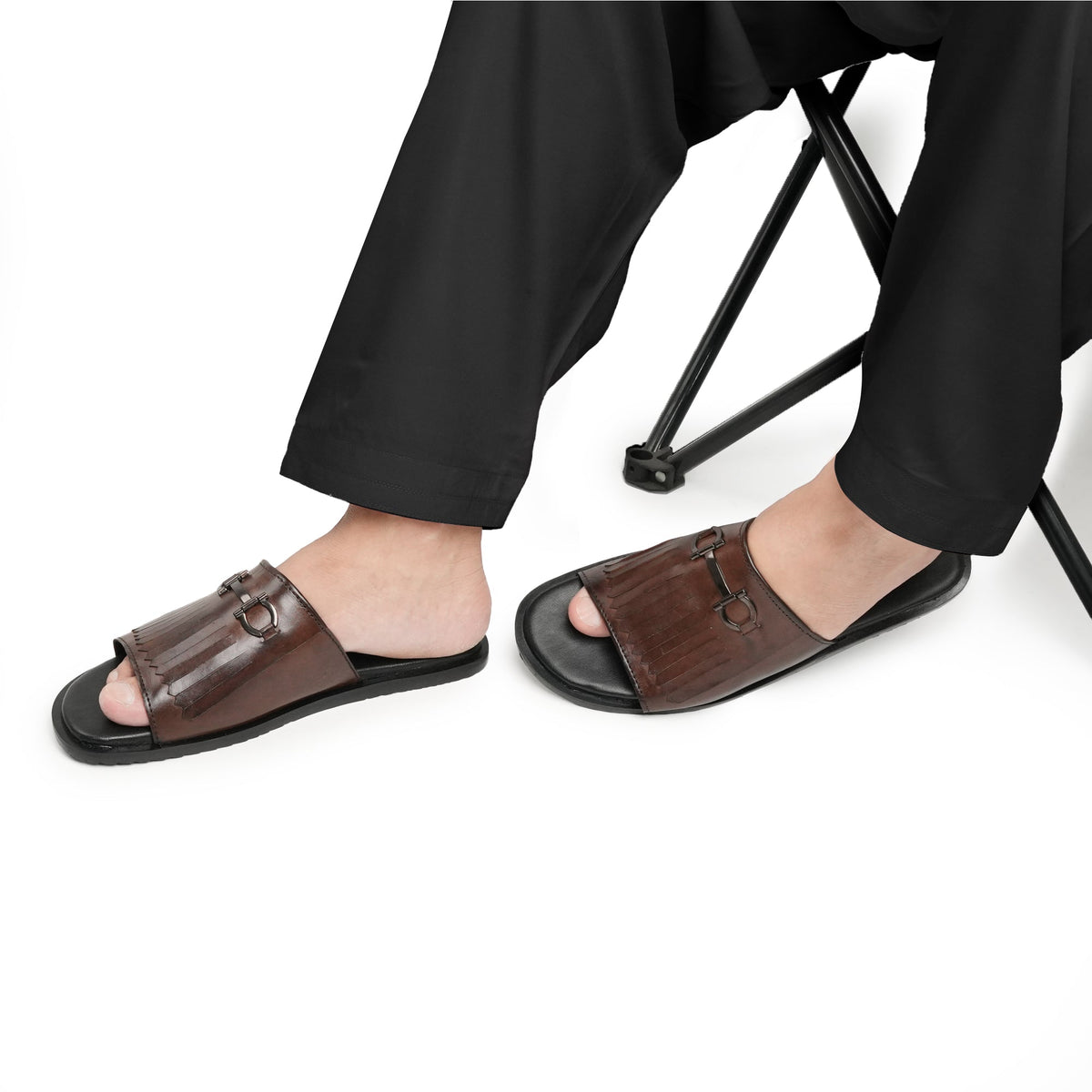 Brown Frill Slipper Sa25