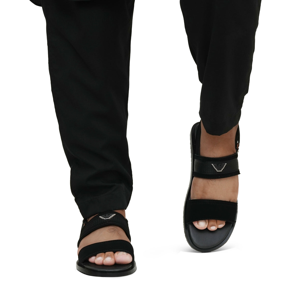 Black suede Belt Sendal DZ56