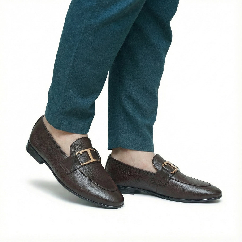Brown T Buckle Folding Shoe PA72